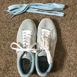 Blue puma sneakers